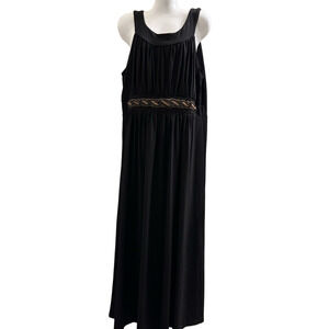 Haani Black Maxi Dress with Gold Accents